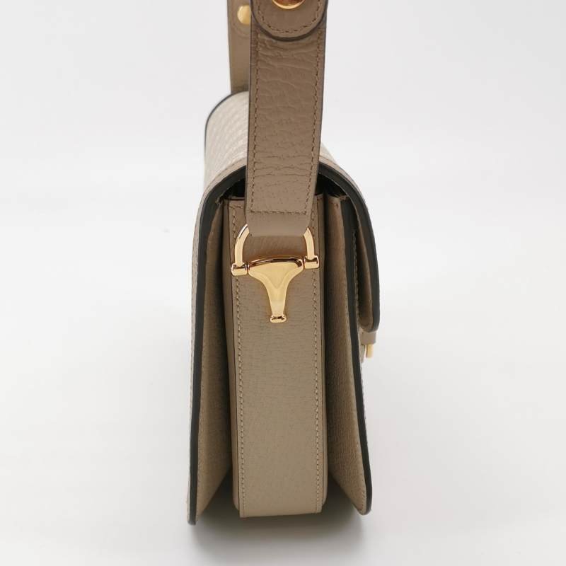 Gucci 1955小號牛皮GG老花馬銜扣單肩包-3