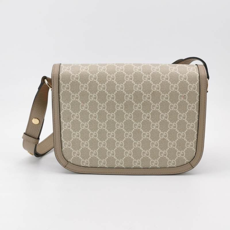 Gucci 1955小號牛皮GG老花馬銜扣單肩包-4