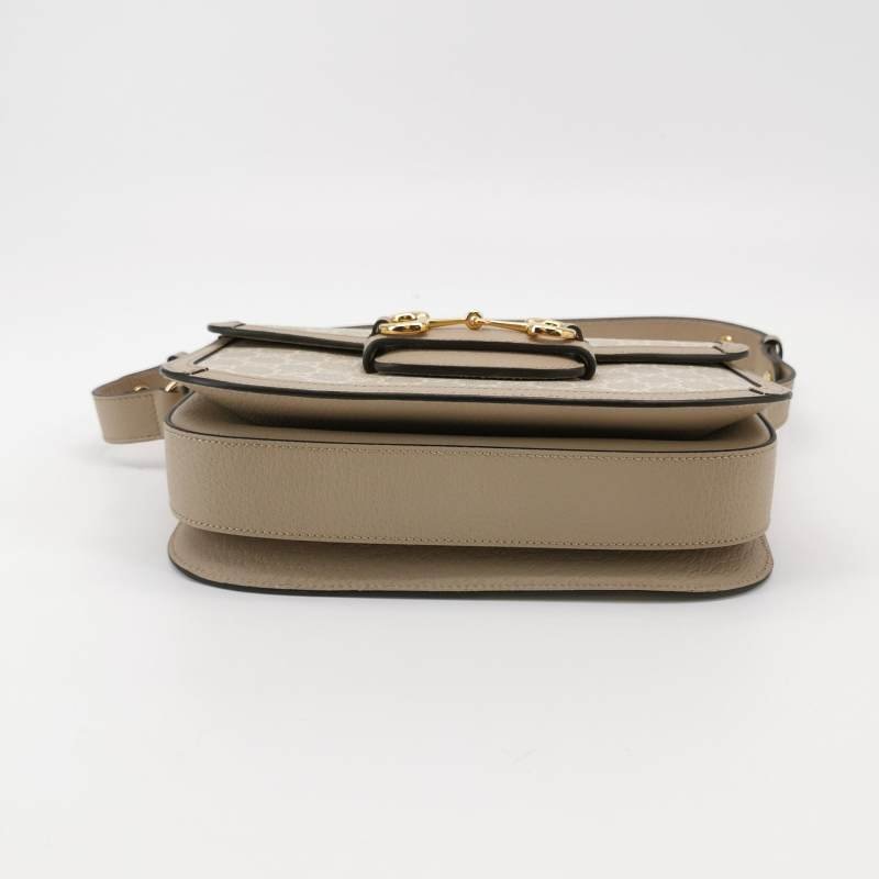 Gucci 1955小號牛皮GG老花馬銜扣單肩包-5