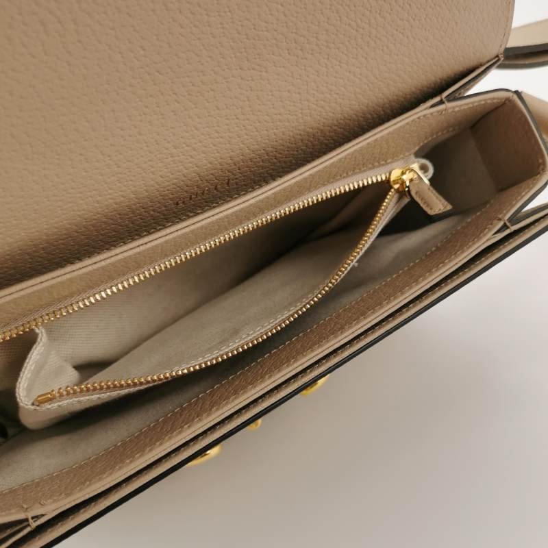 Gucci 1955小號牛皮GG老花馬銜扣單肩包-6