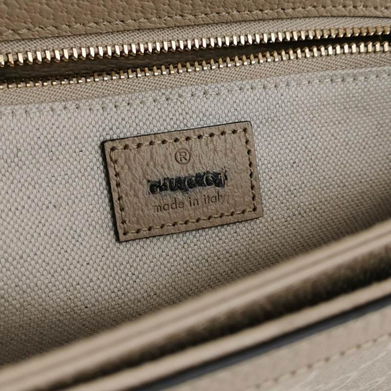 Gucci 1955小號牛皮GG老花馬銜扣單肩包-7