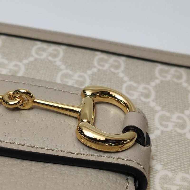 Gucci 1955小號牛皮GG老花馬銜扣單肩包-12