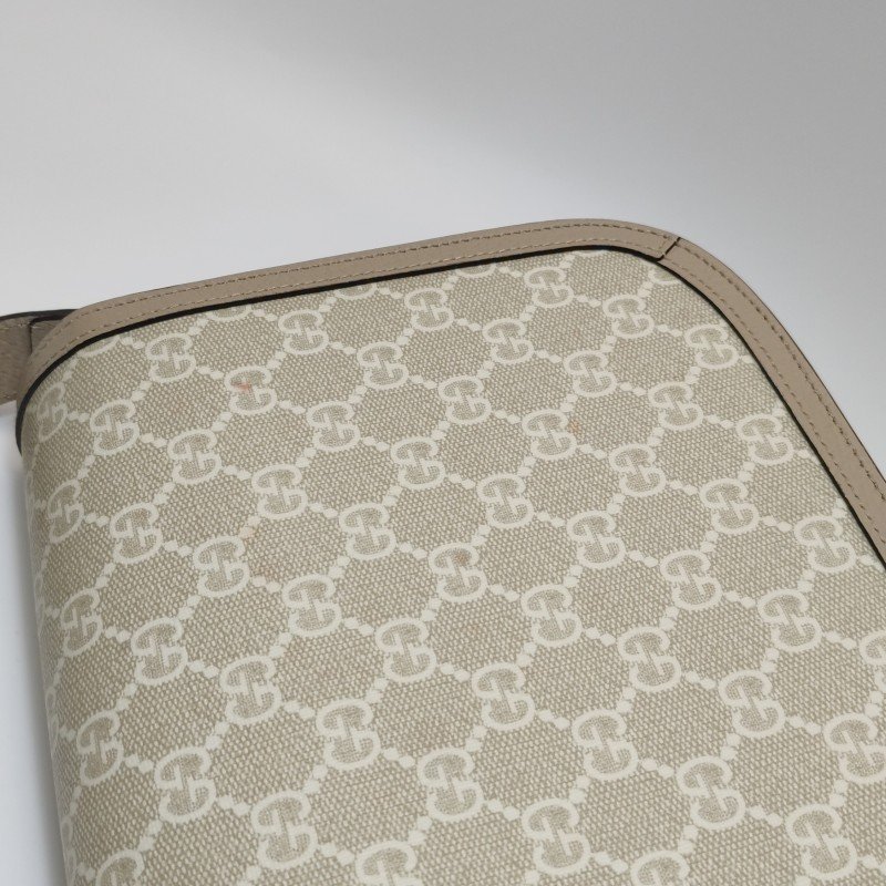 Gucci 1955小號牛皮GG老花馬銜扣單肩包-14