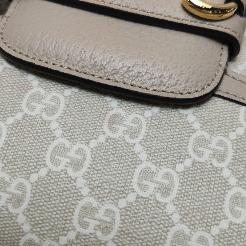 Gucci 1955小號牛皮GG老花馬銜扣單肩包-15