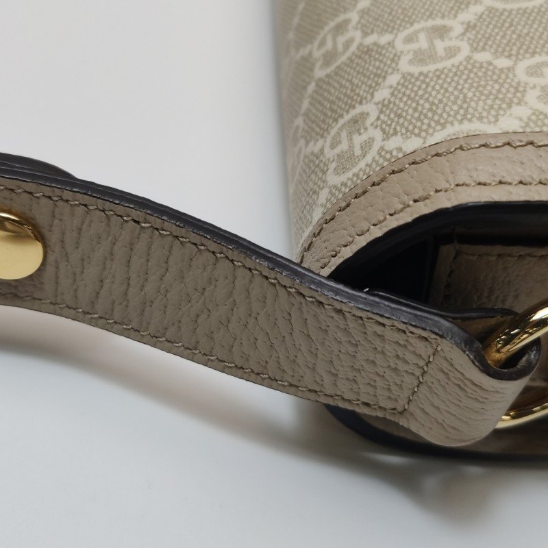 Gucci 1955小號牛皮GG老花馬銜扣單肩包-18