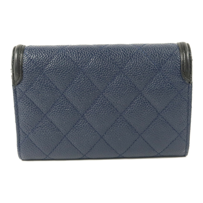 CHANEL 牛皮皮革CC Filigree Flap Wallet錢包-1