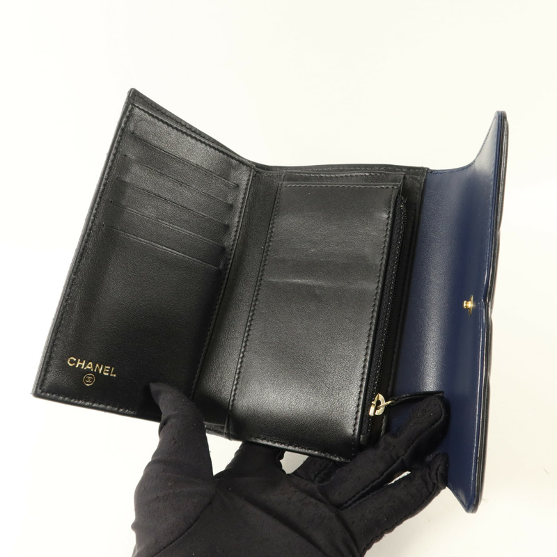 CHANEL 牛皮皮革CC Filigree Flap Wallet錢包-4