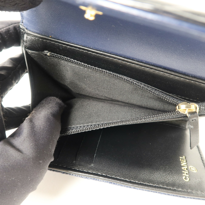 CHANEL 牛皮皮革CC Filigree Flap Wallet錢包-6