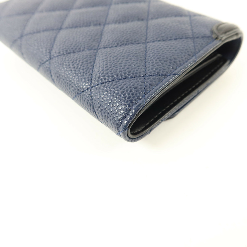 CHANEL 牛皮皮革CC Filigree Flap Wallet錢包-17