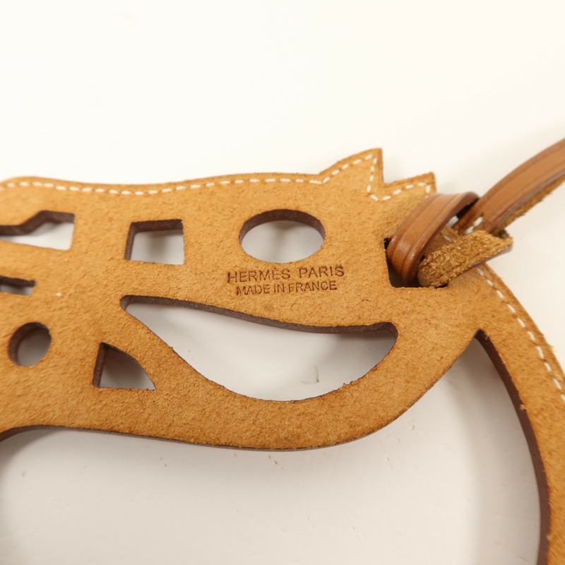 HERMES Swift皮革Paddock Cheval Charm掛飾Gold-4