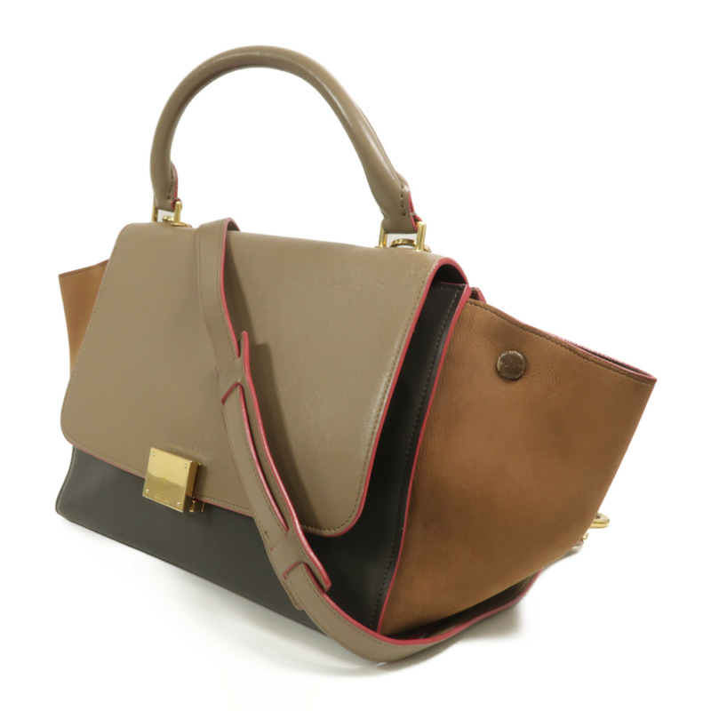 CELINE 牛皮皮革Trapeze手挽肩背兩用袋-2