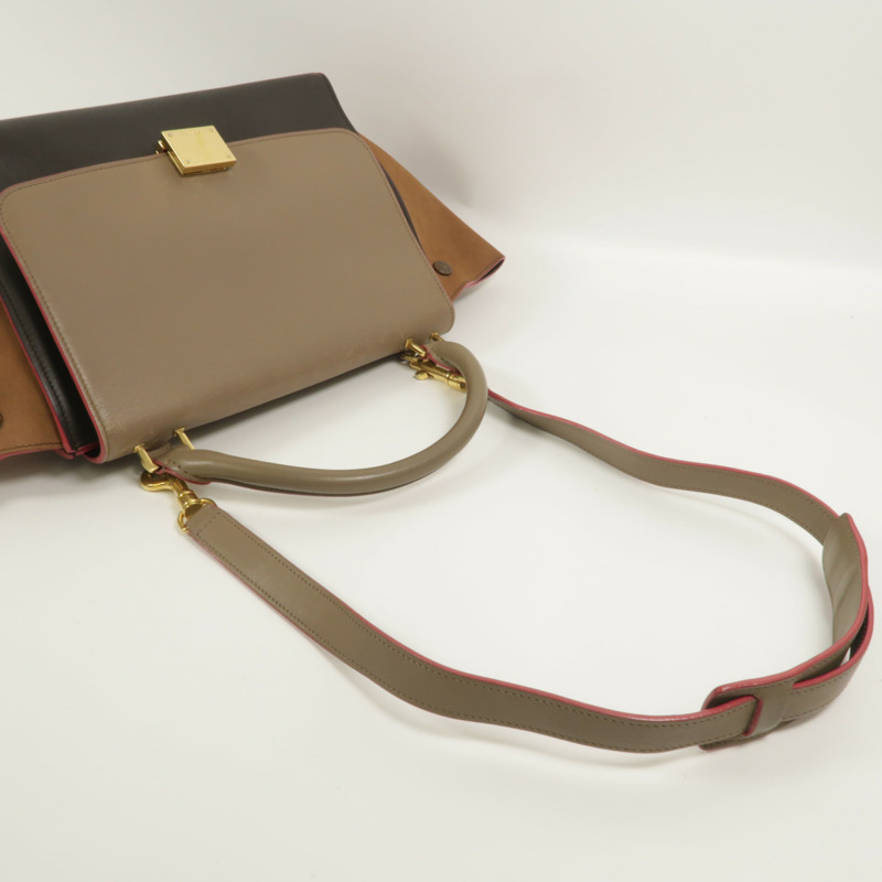 CELINE 牛皮皮革Trapeze手挽肩背兩用袋-7