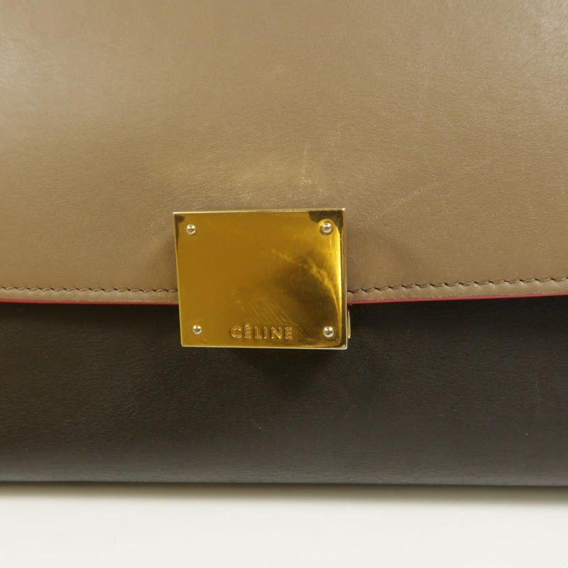 CELINE 牛皮皮革Trapeze手挽肩背兩用袋-8