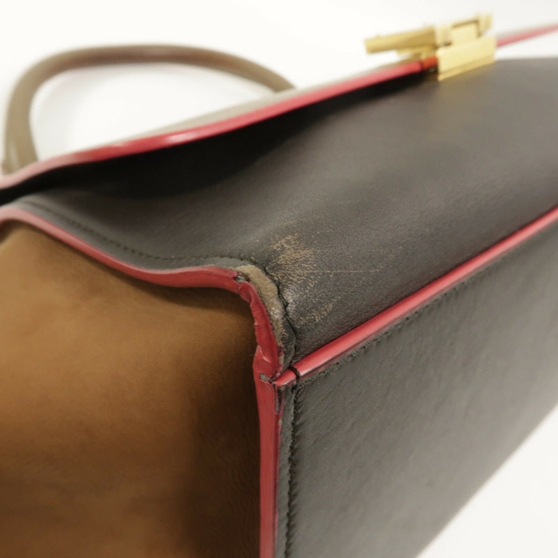 CELINE 牛皮皮革Trapeze手挽肩背兩用袋-10