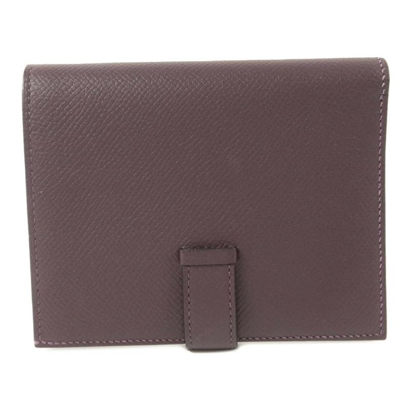 HERMES Epsom皮革Bearn Compact Wallet錢包Anemone/Raisin-1