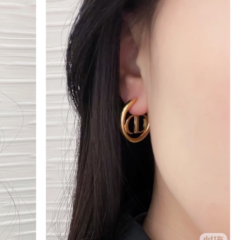 莉亞精品♡ Dior 蒙田30復古金半圈耳環 二手美品-1
