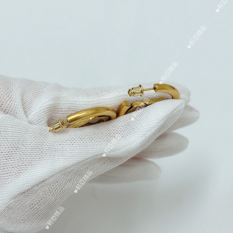 莉亞精品♡ Dior 蒙田30復古金半圈耳環 二手美品-4