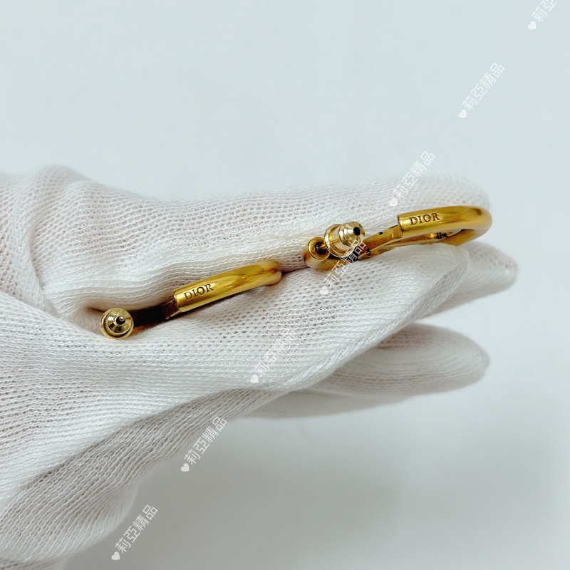 莉亞精品♡ Dior 蒙田30復古金半圈耳環 二手美品-6