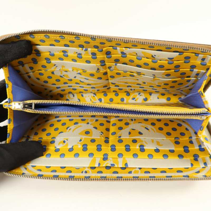 HERMES Epsom皮革Silk'In Long Wallet長錢包Gold-4