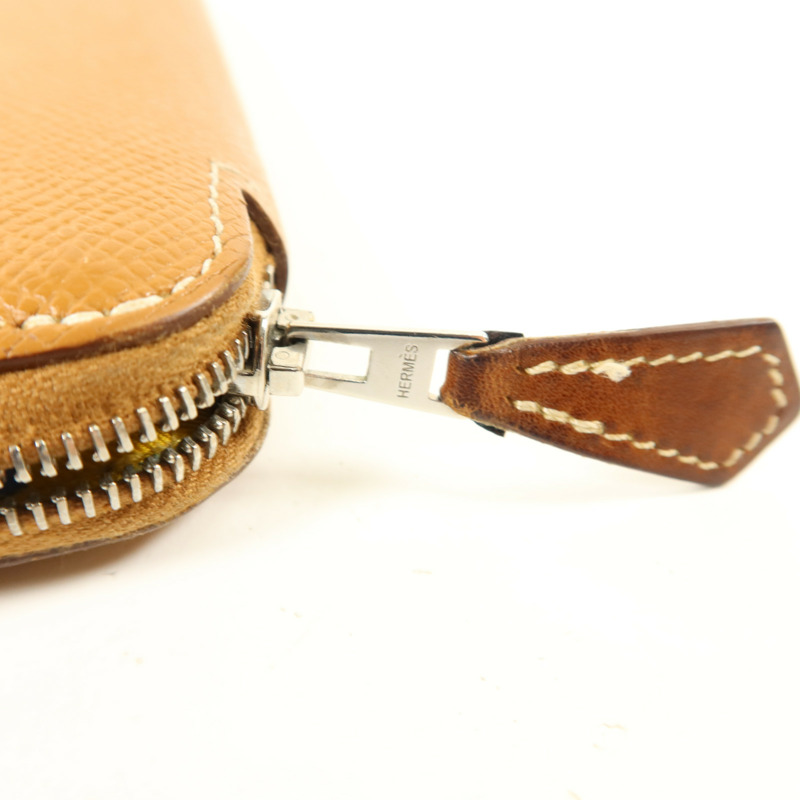 HERMES Epsom皮革Silk'In Long Wallet長錢包Gold-8