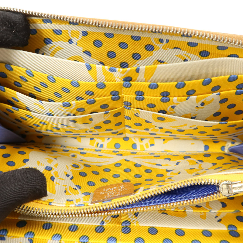 HERMES Epsom皮革Silk'In Long Wallet長錢包Gold-9