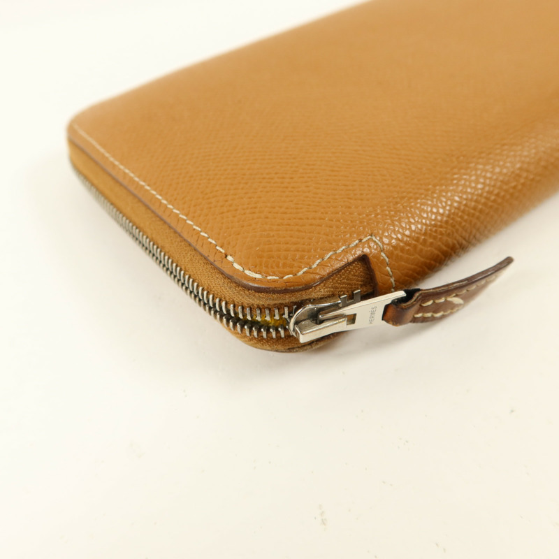HERMES Epsom皮革Silk'In Long Wallet長錢包Gold-11