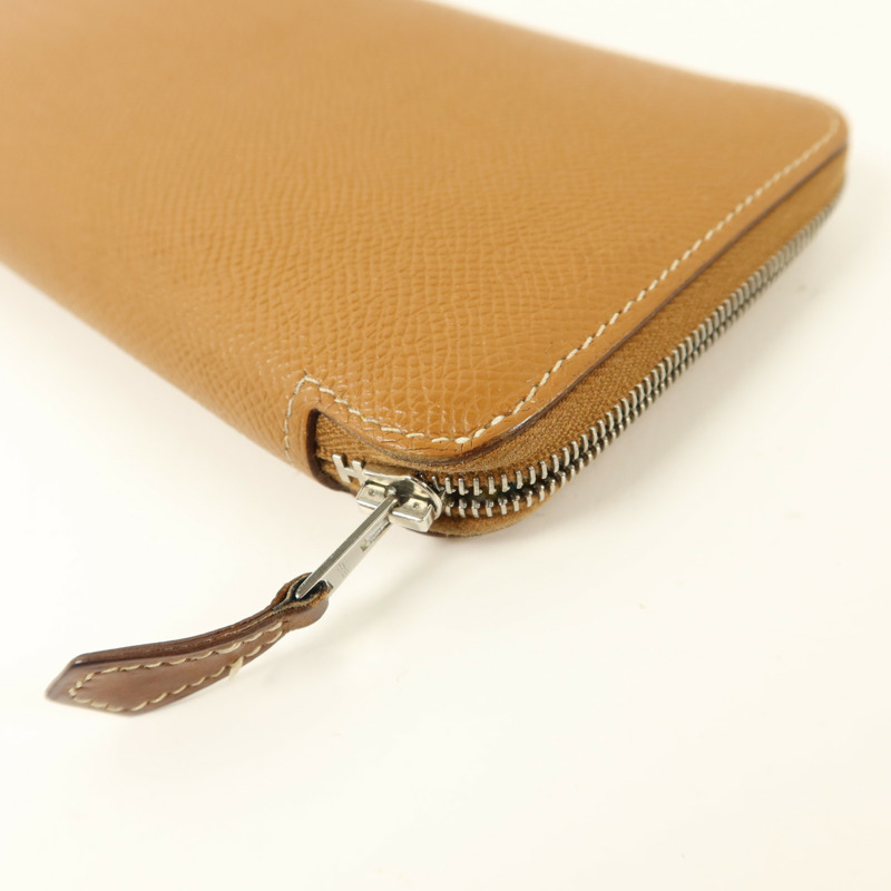 HERMES Epsom皮革Silk'In Long Wallet長錢包Gold-12