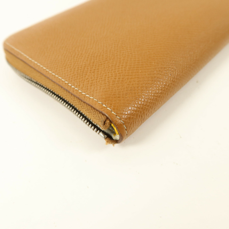 HERMES Epsom皮革Silk'In Long Wallet長錢包Gold-13