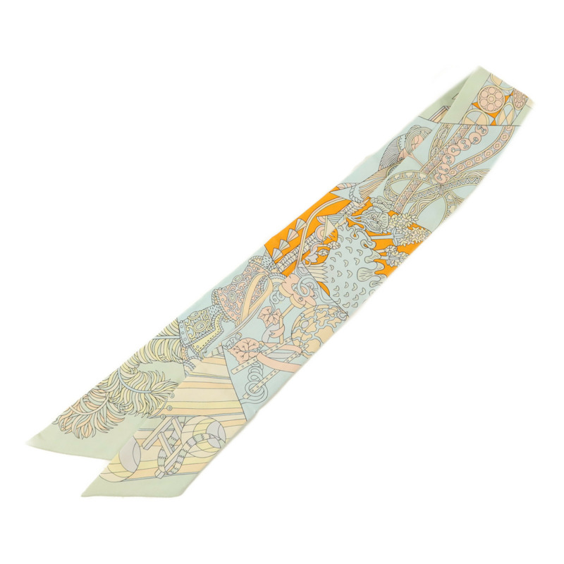 HERMES 絲質Twilly絲巾-1