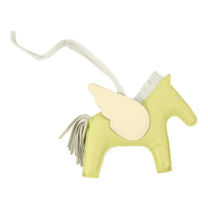 HERMES Milo/Swift皮革Rodeo Pegase MM掛飾Bleu Pale-1