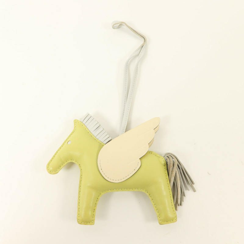 HERMES Milo/Swift皮革Rodeo Pegase MM掛飾Bleu Pale-6