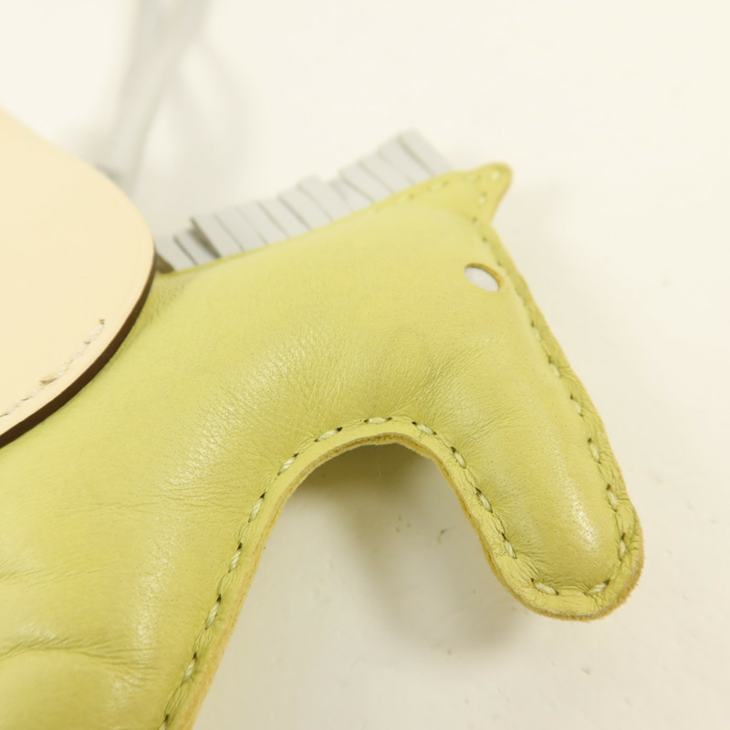 HERMES Milo/Swift皮革Rodeo Pegase MM掛飾Bleu Pale-10