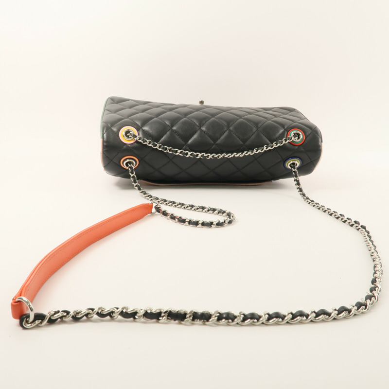 CHANEL 羊皮皮革Flap Bag Cuba鏈帶肩背袋-9