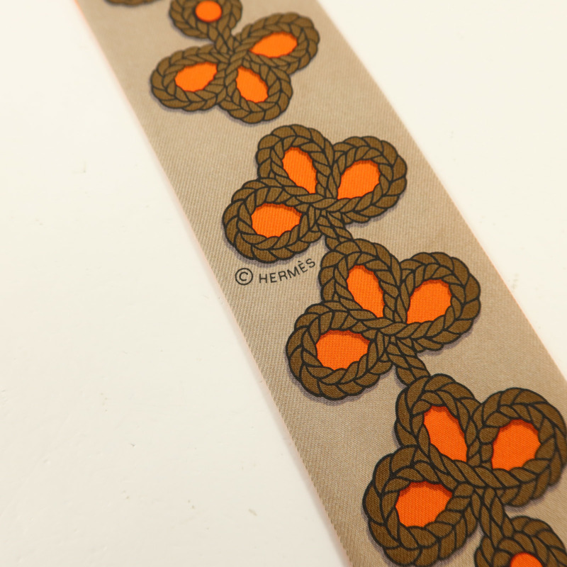 HERMES 絲質Twilly絲巾-5