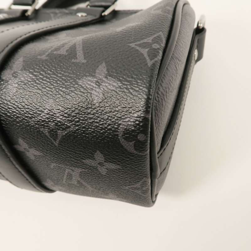 LOUIS VUITTON Monogram Eclipse Keepall Bandouliere 25手挽肩背兩用袋-11