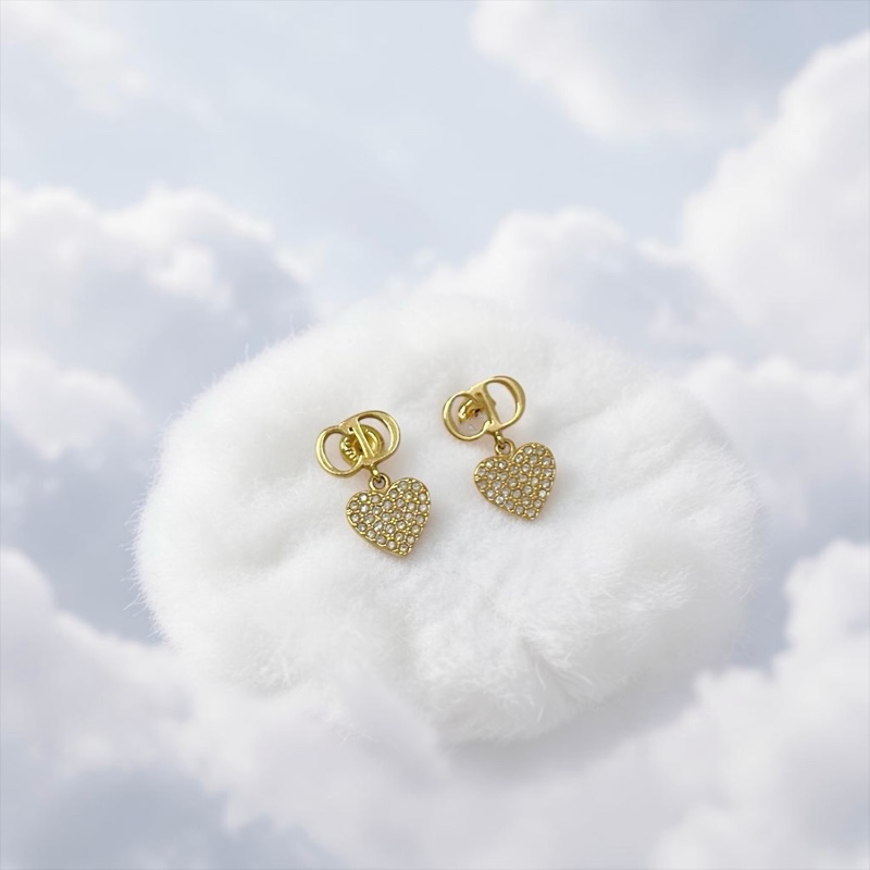 莉亞精品♡ Dior蒙田30愛心水鑽耳環 二手美品-0