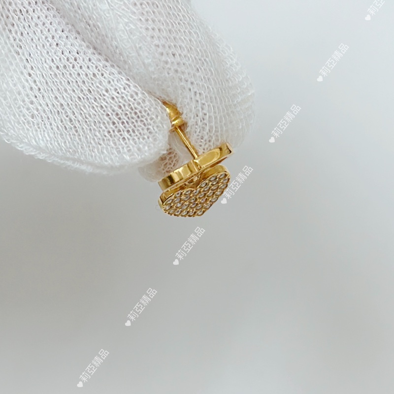 莉亞精品♡ Dior蒙田30愛心水鑽耳環 二手美品-6