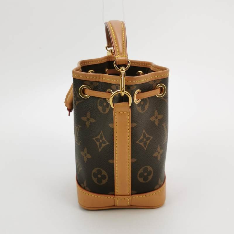 Louis Vuitton (LV) NOENano植鞣革Monogram印花抽繩斜挎包肩背包晶片款-2