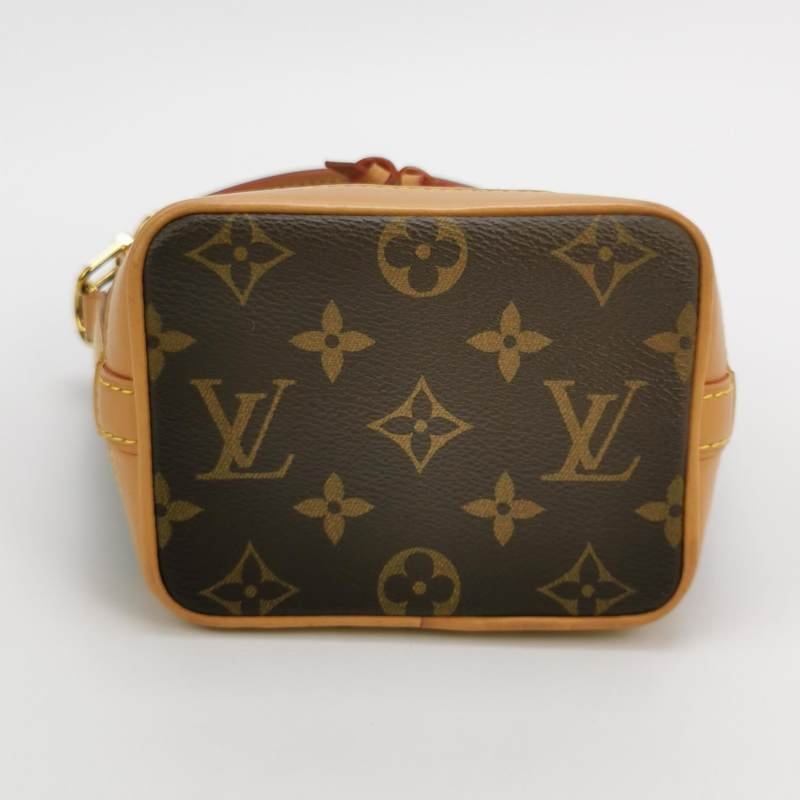 Louis Vuitton (LV) NOENano植鞣革Monogram印花抽繩斜挎包肩背包晶片款-5
