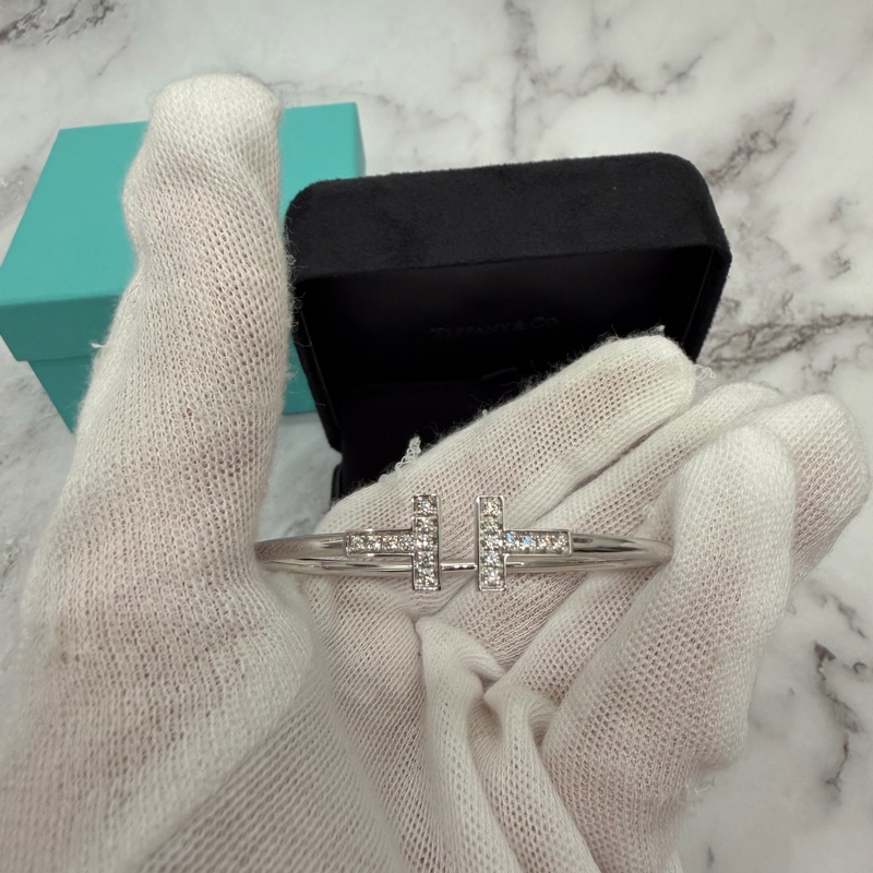 Tiffany & Co. 蒂芙尼 Wire 鑽石線圈手鏈 白金 X-small-5