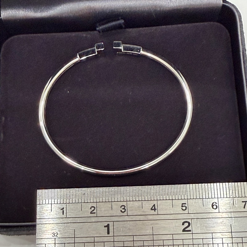 Tiffany & Co. 蒂芙尼 Wire 鑽石線圈手鏈 白金 X-small-17