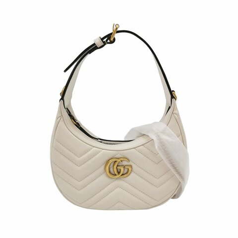 Gucci GG Marmont小號牛皮V紋絎縫雙G標誌斜背包單肩包