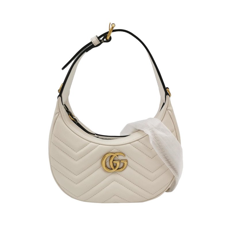 Gucci GG Marmont小號牛皮V紋絎縫雙G標誌斜背包單肩包-0