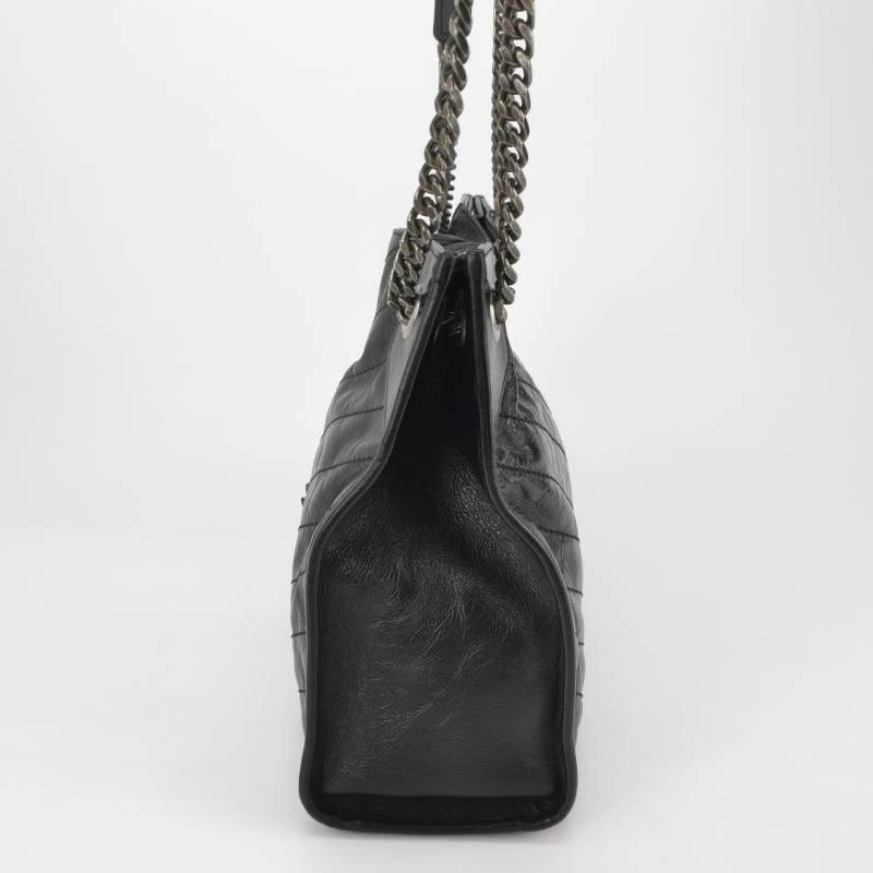 Saint Laurent Niki油蠟皮純色V紋絎縫YSL標誌單肩包-2