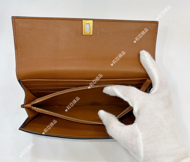 莉亞精品♡ Bv黑色牛皮長夾 二手-8