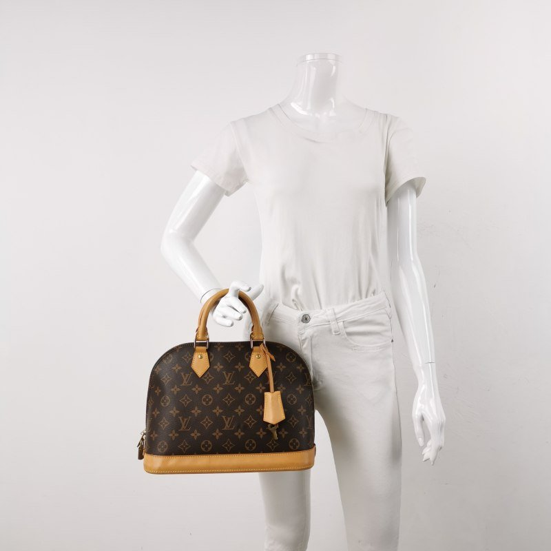 Louis Vuitton (LV) Alma小號植鞣革Monogram印花貝殼包手提包-1