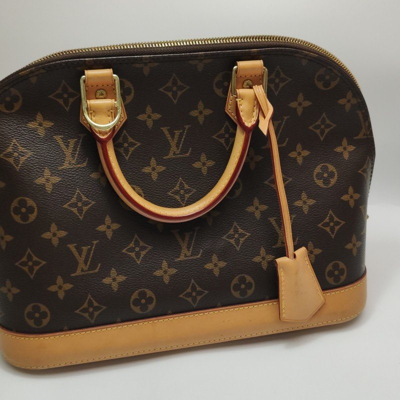 Louis Vuitton (LV) Alma小號植鞣革Monogram印花貝殼包手提包-19