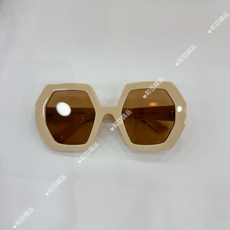 莉亞精品♡ Gucci 米白色太陽眼鏡🕶️ 二手-2