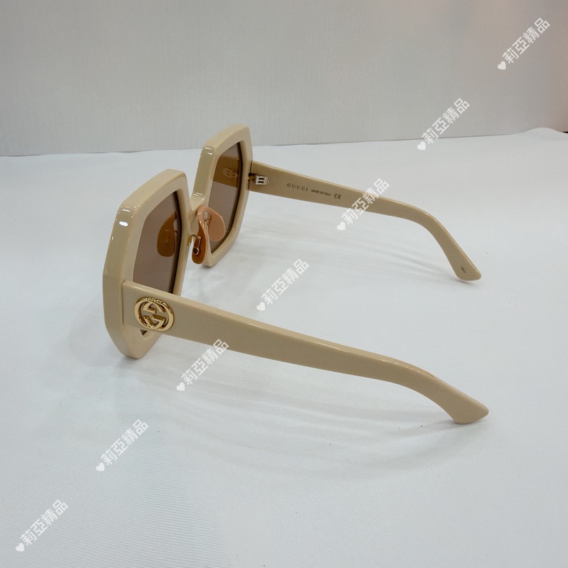 莉亞精品♡ Gucci 米白色太陽眼鏡🕶️ 二手-5