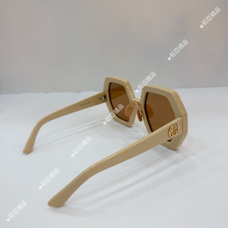 莉亞精品♡ Gucci 米白色太陽眼鏡🕶️ 二手-6